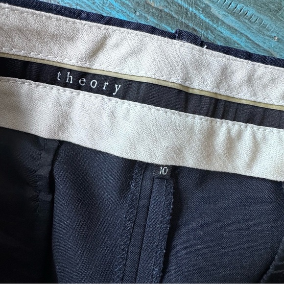 Theory Blue Wool Flare Trouser Pants Size 10 - Picture 10 of 13